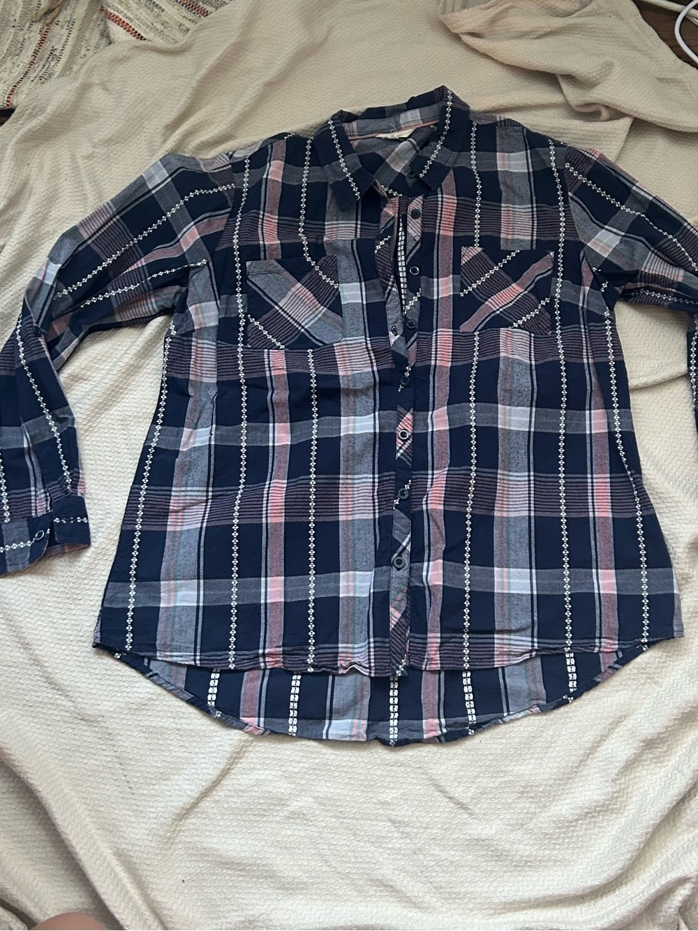 Pink & Blue Plaid Blouse